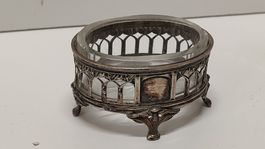 Salzstreuer Korb mit Glaseinsatz, 800er Silber (L36)