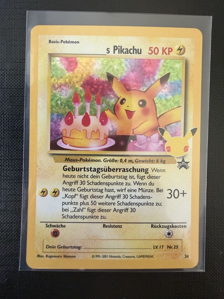 Pokémon Carte collezionabili: Pikachu Birthday #24 DE Celebration – Nuovo (secondo la descrizione) da Savigny venduto da Matgab94