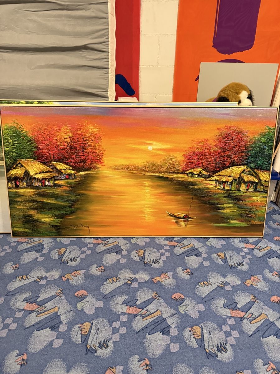Gemälde: Acryl auf Leinwand Gemälde 160cm x 81 cm – Gebraucht aus Bern von Wil.Wayne 1