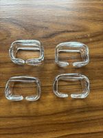 4x Glas Serviettenringe, Glas, gute Erhaltung