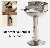 Edelstahl Säulengrill BBQ 69cm hoch Grill Holzkohlegrill NEU
