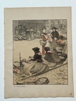 Lithografie Gustave à Beaumont Marché Genf Genève 1901