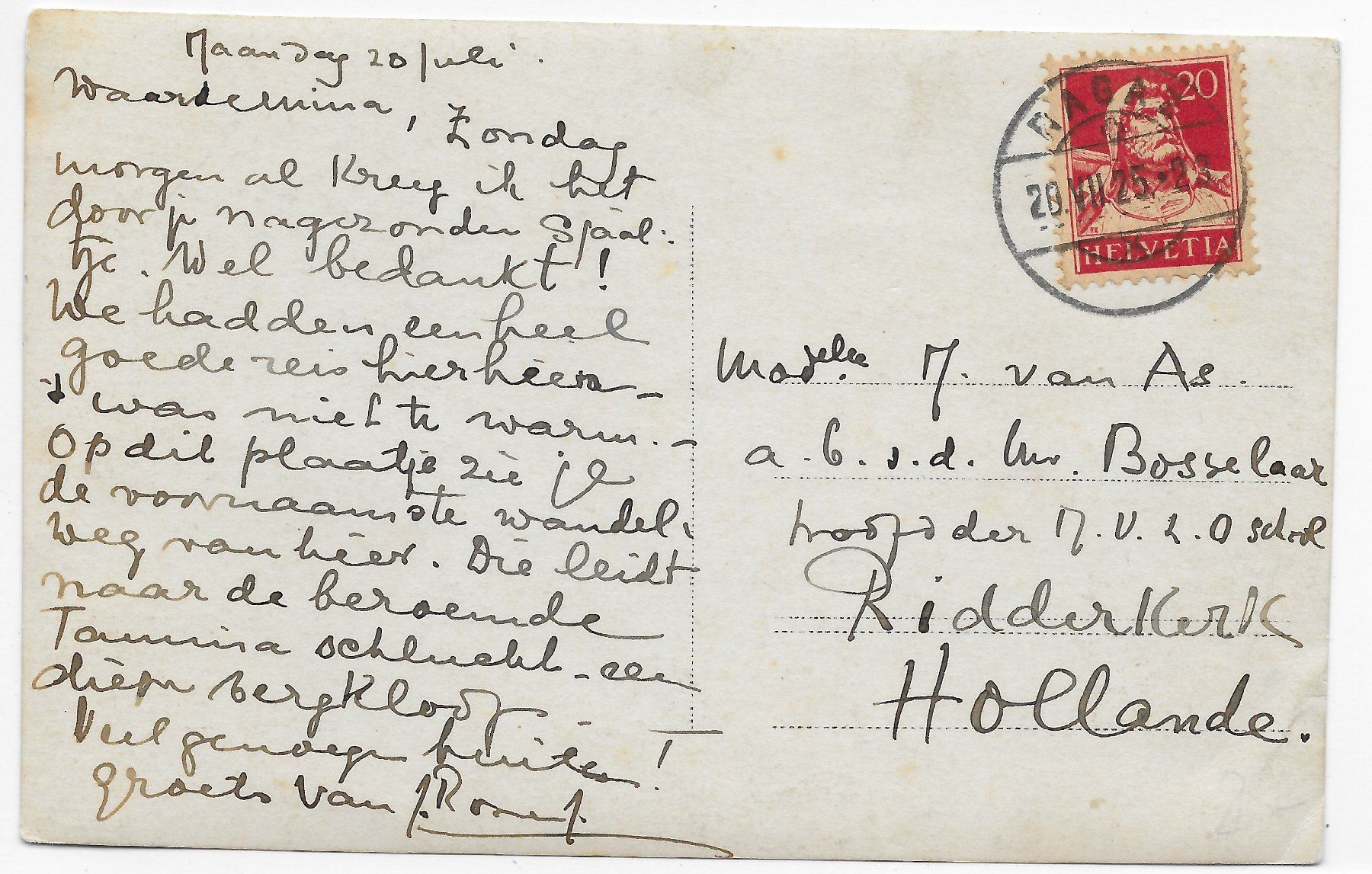 Cartoline postali: Weg nach Bad Pfäfers um 1926 – Usato da Hefenhofen venduto da Richsalz 1