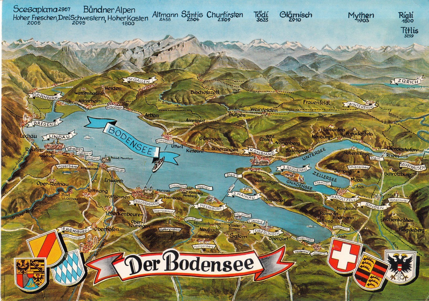 Cartoline postali: Der Bodensee ca. 1970 – Usato da Bürglen TG venduto da StampGraf