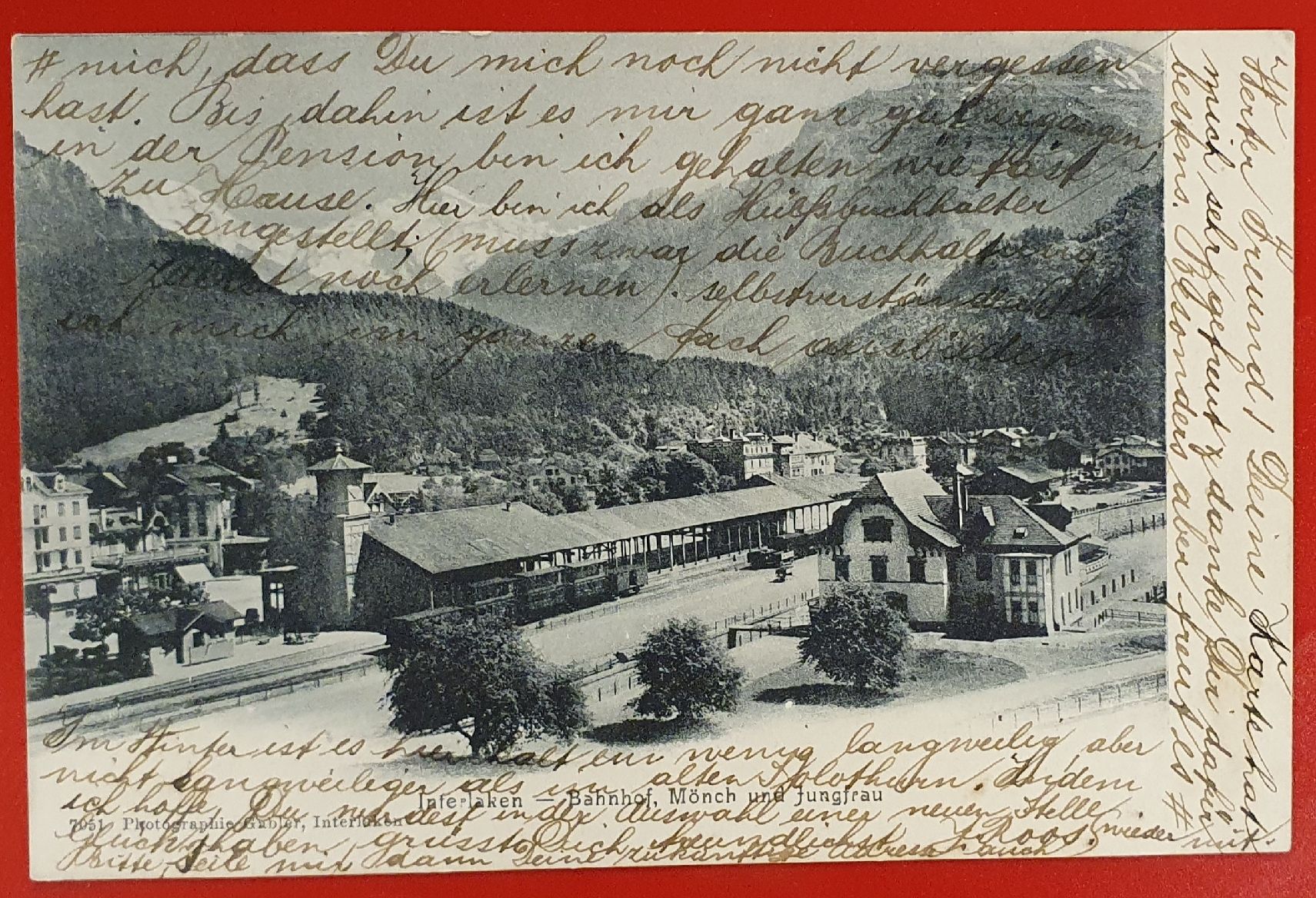 Cartoline postali: Interlaken 1904 - Bahnhof – Usato da Kreuzlingen venduto da Rschweiz1