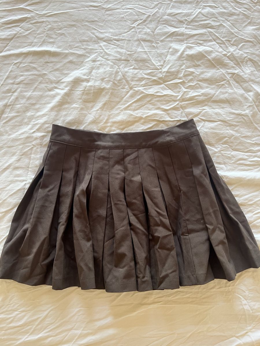 Pull&Bear Gonne: Jupe plissée marron Pull&Bear – Nuovo (secondo la descrizione) da Winterthur venduto da han_5rc2 3