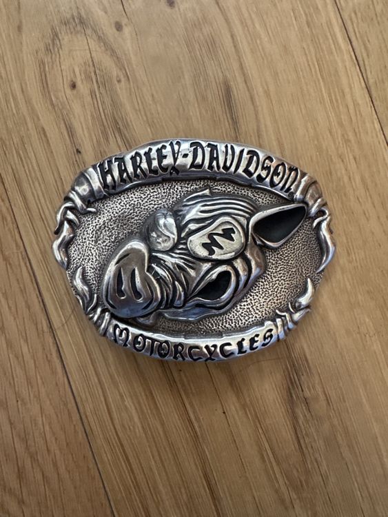 Boucle De Ceinture Harley-Davidson H415 - Made In USA, Argentée, Parfait état