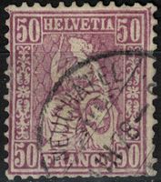 Sitzende Helvetia 43 gestempelt