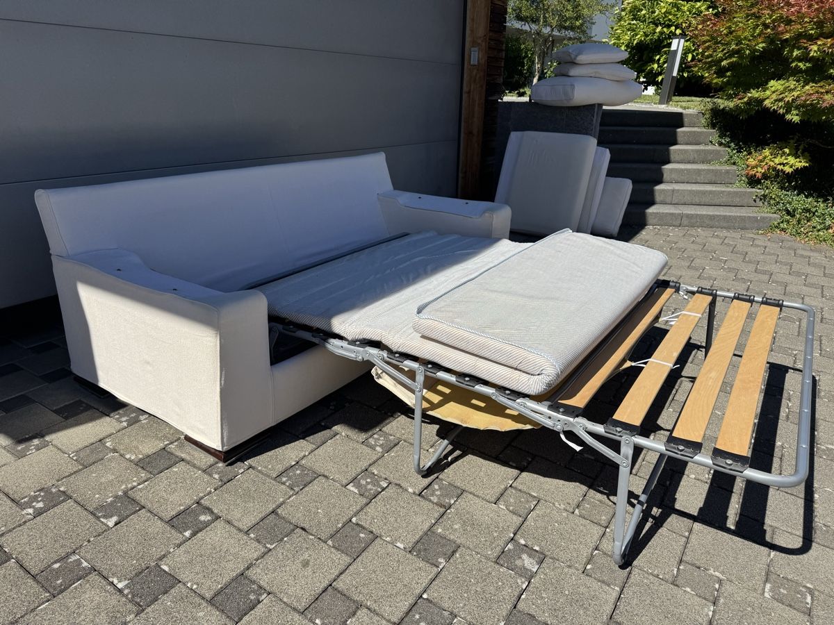 Divani: Schlafsofa / Sofa/ Couch Stoff weiß mit Daunenfüllung – Usato da Oberwil-Lieli venduto da 2carin 5