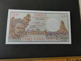 Djibouti, 500 Francs - ungefaltet