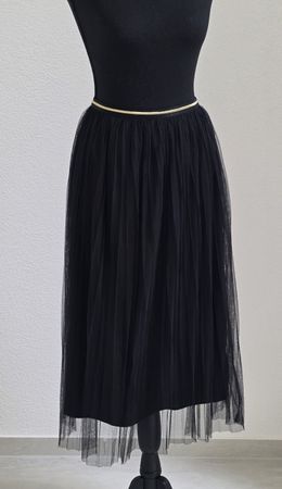 Tüllrock schwarz Grösse S mit Goldband Taille