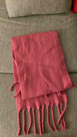 Damen Schal rosa pink weich mit Fransen
