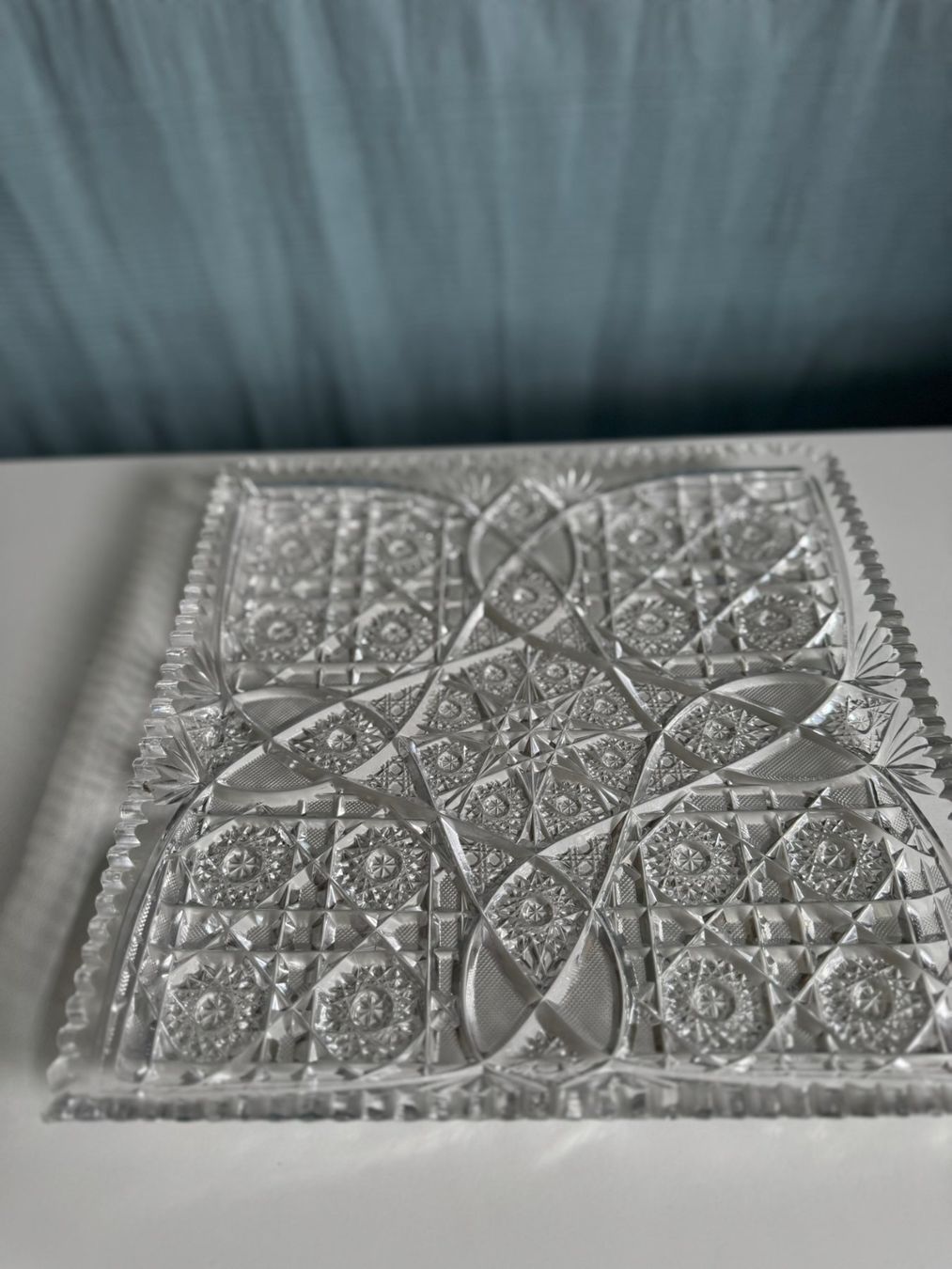 Piatti di portata: 28x28cm Kristallplatte Sternschliff exquisites Dekor – Usato da Zollikon venduto da olv_yp8p 3