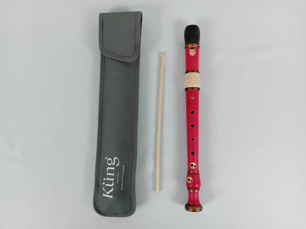 KÜNG Sopran Blockflöte rot/schwarz/gold (Neu (gemäss Beschreibung)) in ...