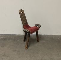 Rustikal Tripod Stuhl / Hocker; 1960 er Jahre