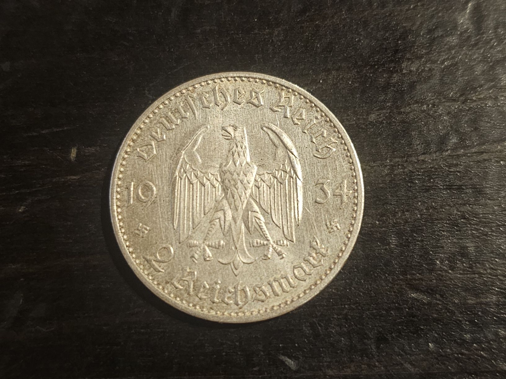 Tutti le monete: Ab1fr!! 2 Reichsmark 1934 – Usato da la neuveville venduto da houeka 1