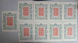 9 Bogen Liechtenstein 1965 Stickdruck, Madonna mit Kind