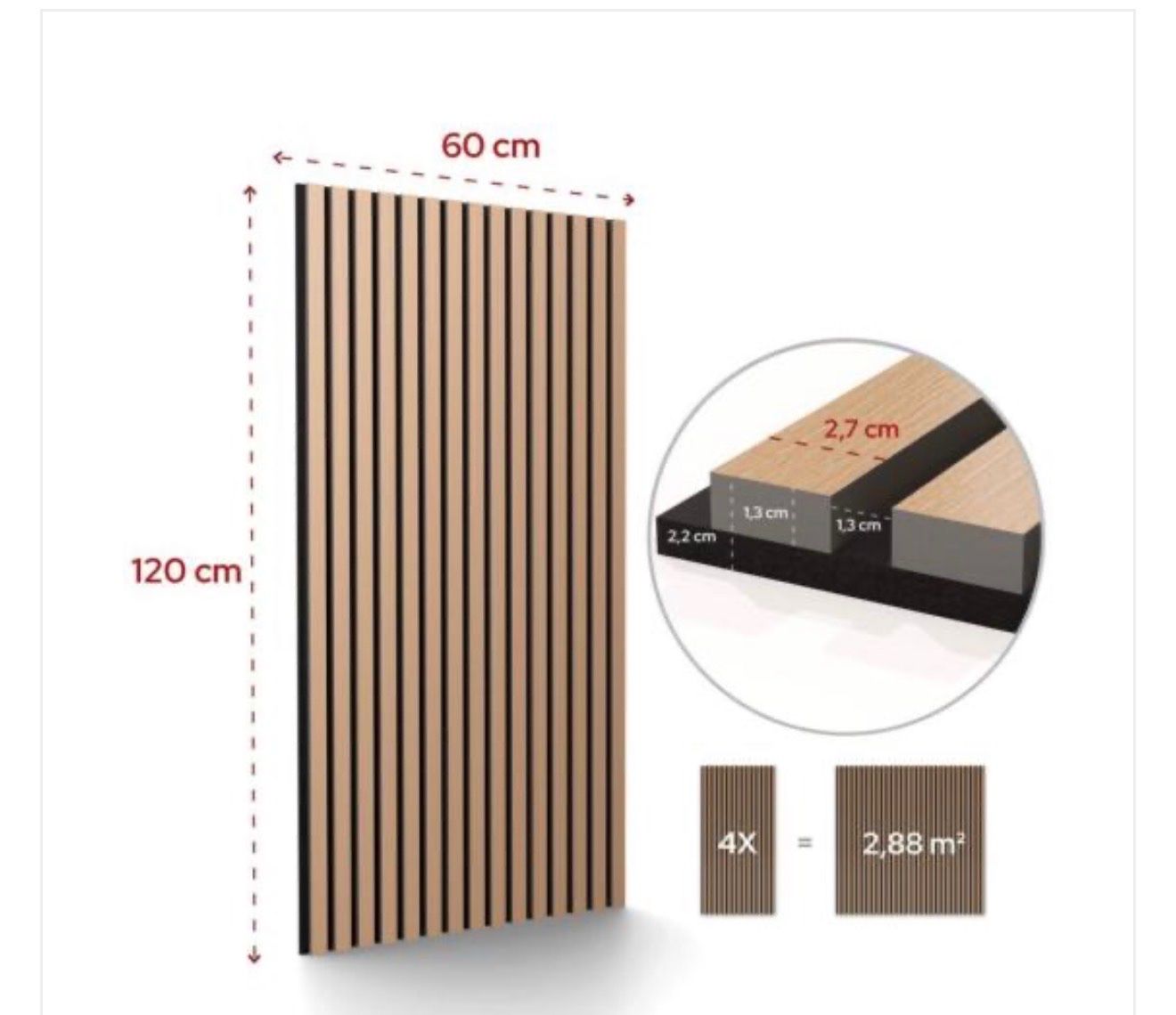Autres accessoires: Akustikpaneele 4er Set - Eiche – Neuf avec emballage d'origine à Amriswil par JaJa-Express 5