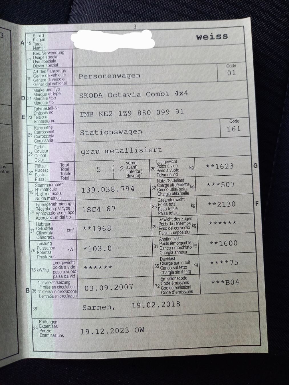 Skoda Automobili: Skoda Octavia 2.0 TDI 4x4 PD – Usato da Melchtal venduto da aebifahrer48 8