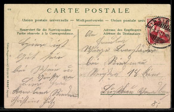 Cartes postales: AK Einsiedeln, Teilansicht mit Kloster, Schwalben – D'occasion à Berlin par bartko-reher 1