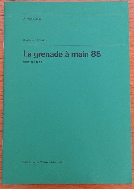 Livres: reglement grenade main 85 hand granate – D'occasion à Nyon par 65d45 2