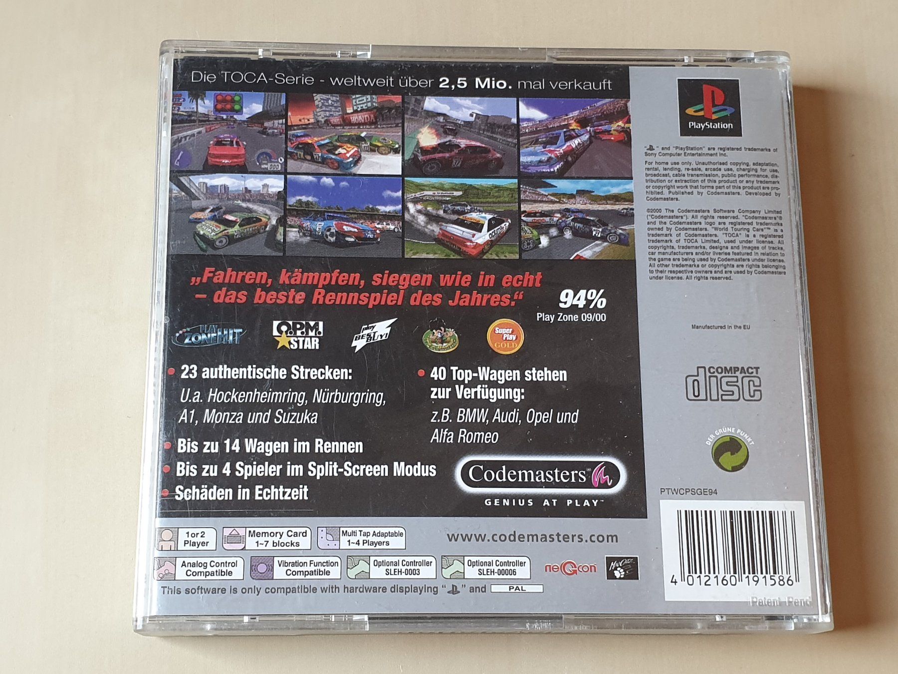 Sony Jeux: TOCA World Touring Cars – D'occasion à Stansstad par collectorsshop 1