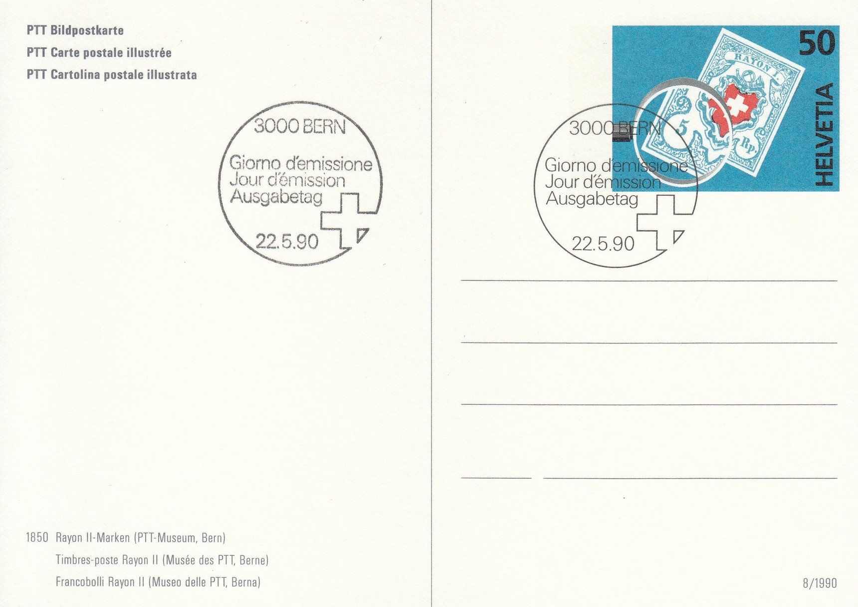 Cartoline postali: 3 PTT Bildpostkarten ET 22.5.1990 – Usato da Spreitenbach venduto da Mustang_1105 1