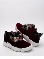 Neue edle Sneaker mit Pelzapplikation. Real fur De37 uk4