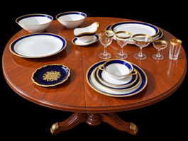 Service echt Kobalt mitGolddekor Heinrich & Co Selb Bavaria