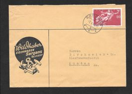 Sargans illustrierter Brief Eisenwaren Wildhaber 7.5.1948