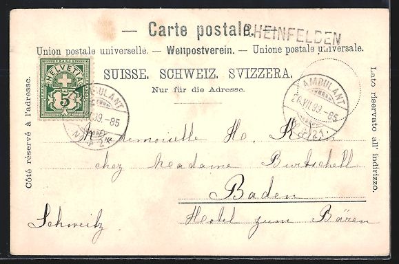 Cartoline postali: AK Rheinfelden, Ortspartie am Fluss – Usato da Berlin venduto da bartko-reher 1