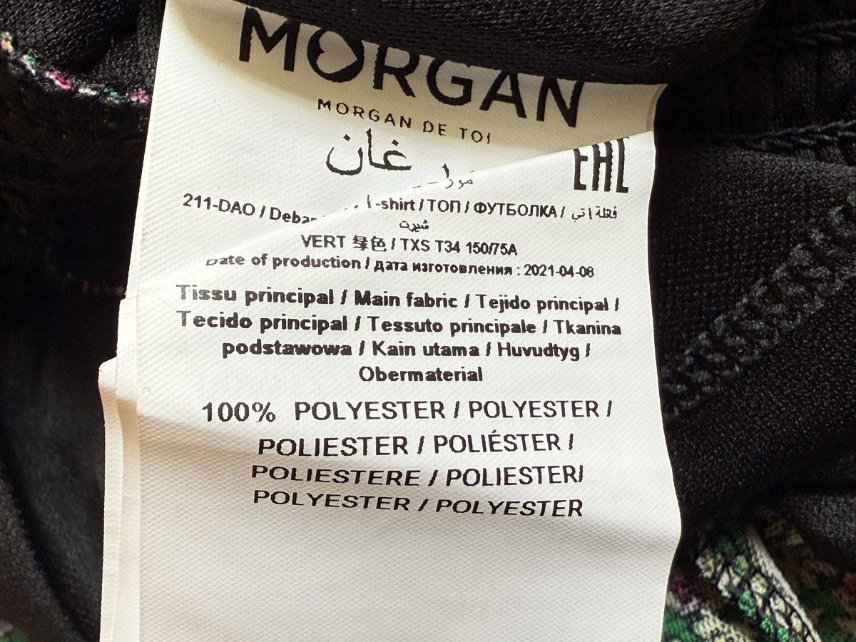 Morgan Top: Top vert fleuri Morgan, t.34/XS – Usato da Tavannes venduto da Thriftshop 5