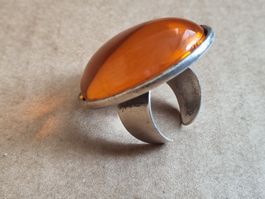 Vintage Ring mit orangem Stein, verstellbar! Top Zustand