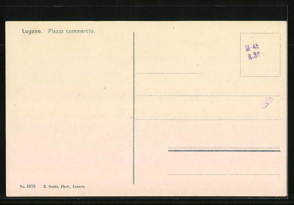 Cartoline postali: AK Lugano, Piazza commercia – Usato da Berlin venduto da bartko-reher 1