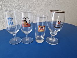 Biergläser: Hofbräuhaus, Schultheiss, Gurten, Feldschlössli