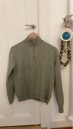 Pull Ralph Lauren olive, fermeture éclair