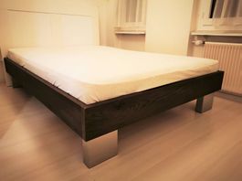 Massivholz Bett Eiche 180 x 200