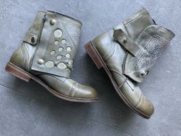 D & A LEDER - STIEFELETTEN 2 in 1 / NEU