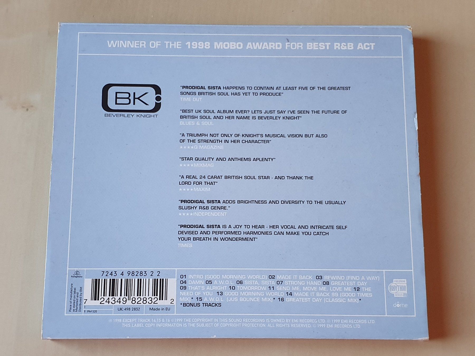 CD: Beverley Knight Prodigal Sista – Usato da Stansstad venduto da collectorsshop 1