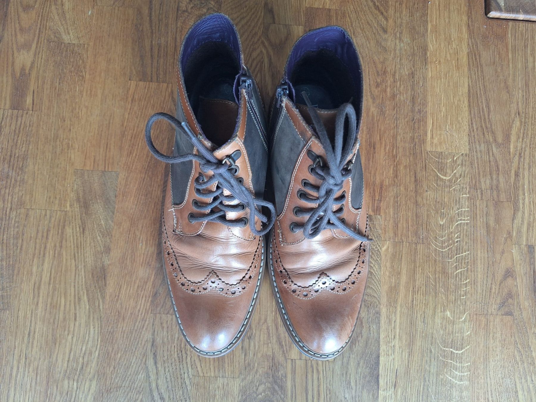 Scarpe da uomo: Pavers Herren Braune Lederstiefel – Usato da Wilen (Sarnen) venduto da ovidiu_a