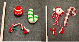Weihnachts-Hundespielzeug Set, 5-teilig, Neu