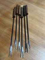 Fleisch Fonduegabeln Set, 6 Stück, Holzgriff, Winterzeit!