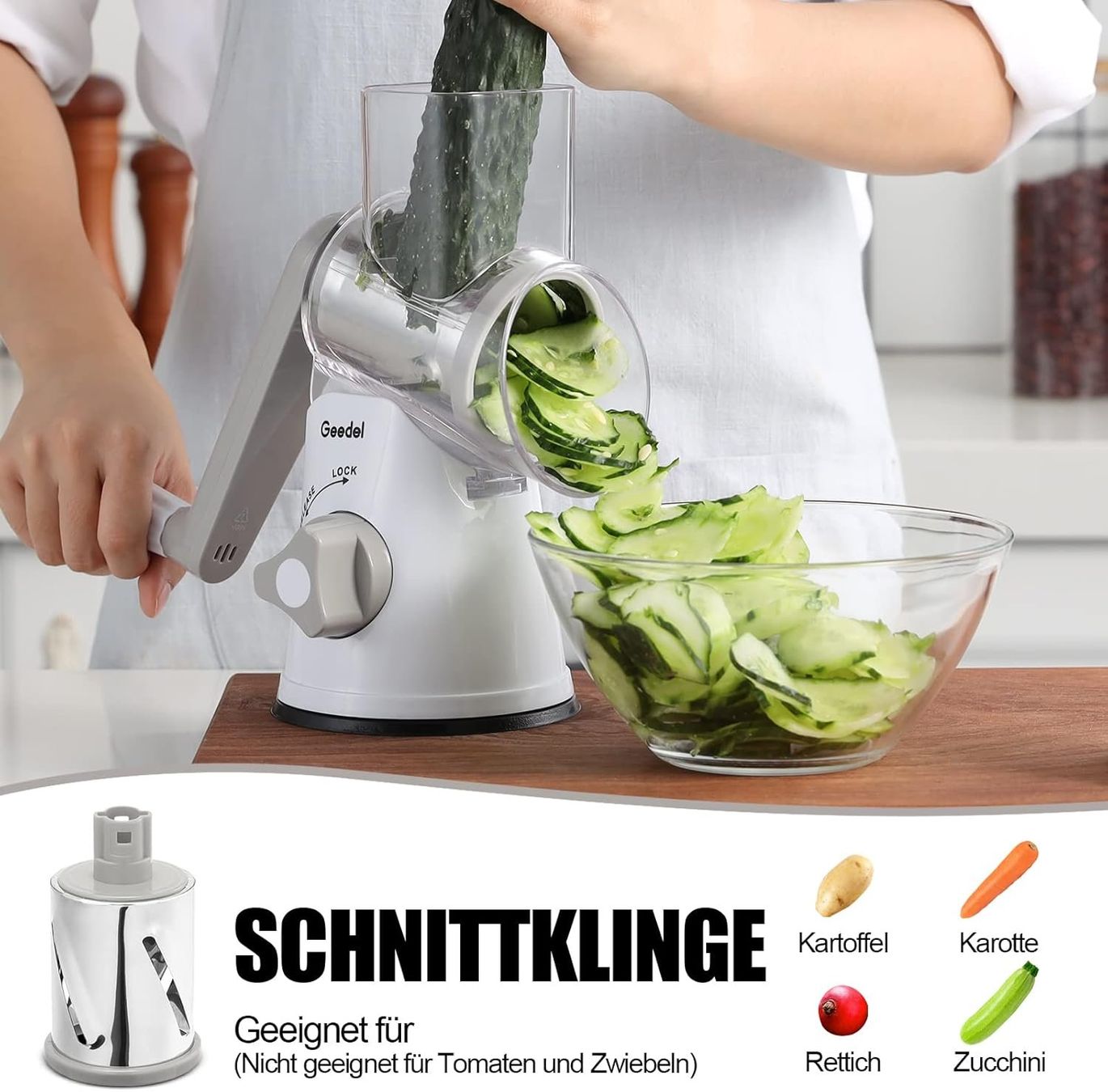Elettrodomestici da cucina: Trommelreibe mit 5 Edelstahl Einsätzen – Nuovo e nell'imballaggio originale da St. Gallen venduto da sch_zsz7 2