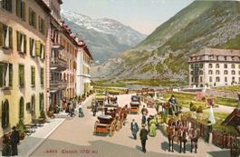Gletsch  VS  -  Post- und Hôtelkutschen beim Seiler-Hôtel
