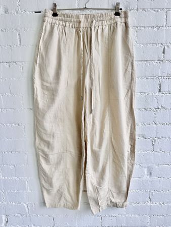 Zara Leinen-Viskose Hose – Beige / Gr. M