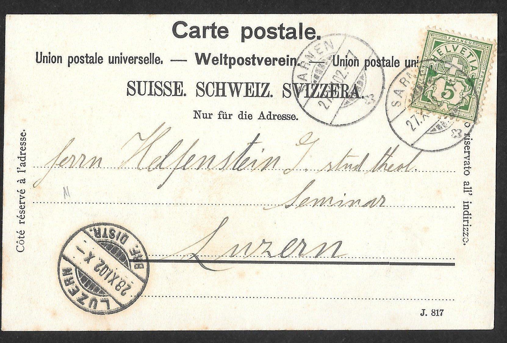 Cartoline postali: Sarnen Gymnasium – Usato da Olten venduto da clotaldi 1