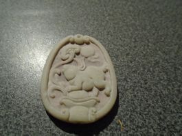 Anhänger Schwein, grau, oval