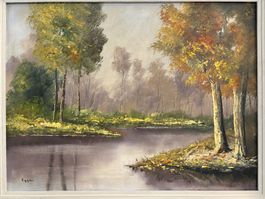 75cmbreit x 60 cm hoch/ Öl Gemälde Idyllische Landschaft