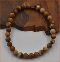♛ Landschafts Jaspis Stretch Armband 06/ 19cm