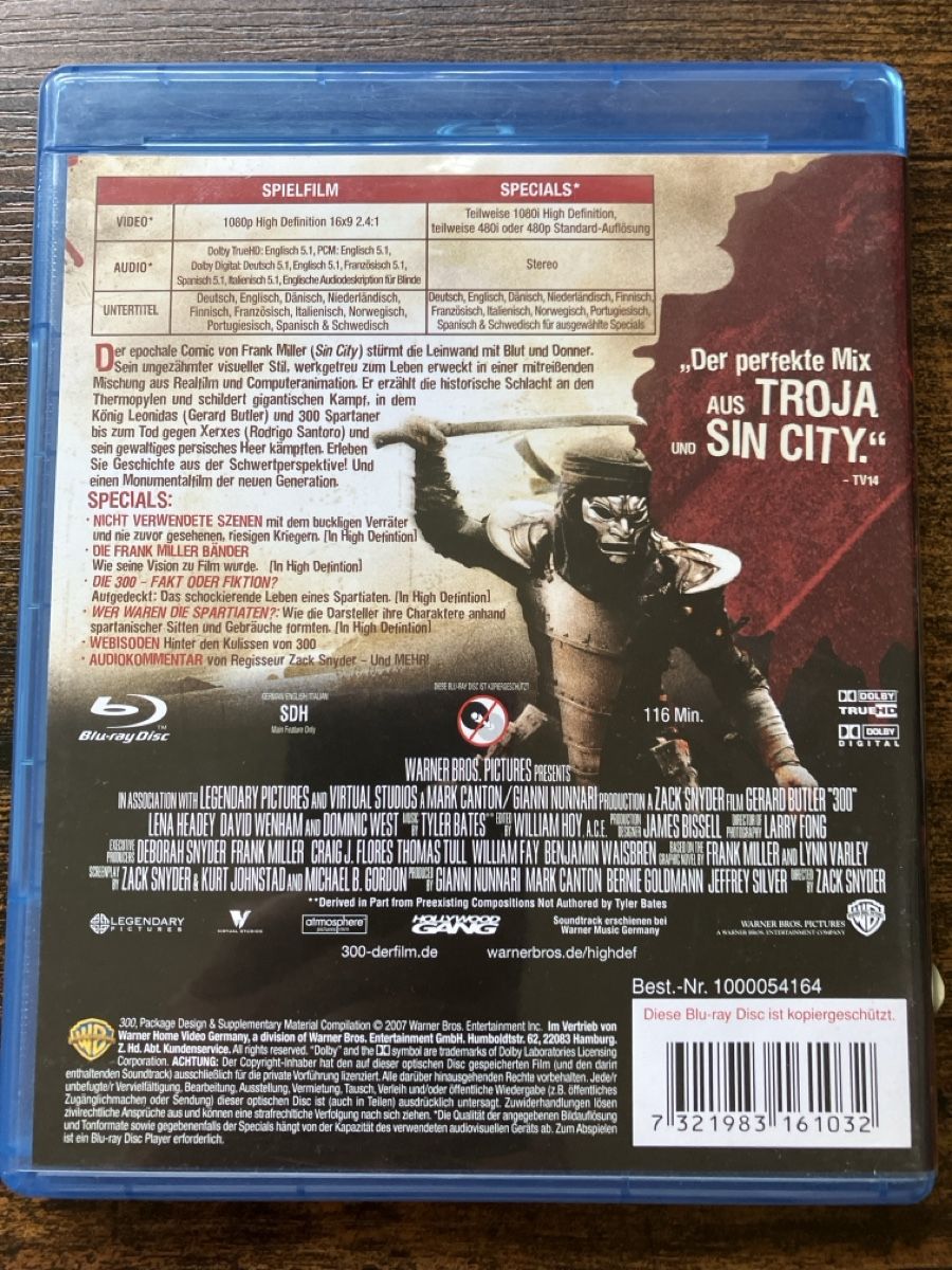 Tutti i DVDs: 300 BluRay – Usato da Glarus venduto da Jhuber78 1